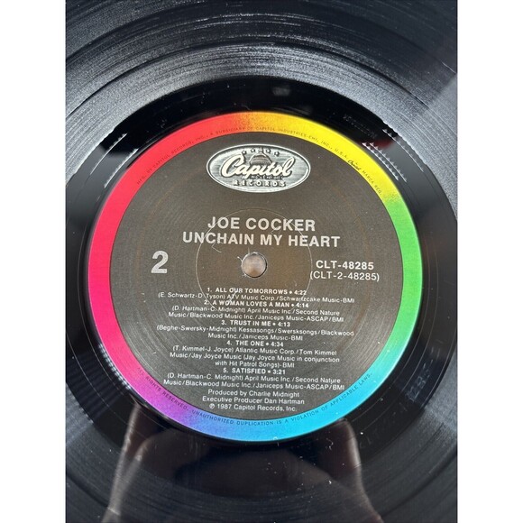 JOE COCKER - Unchain My Heart LP 1987 Vinyl Record VG+/VG+ - Picture 4 of 12